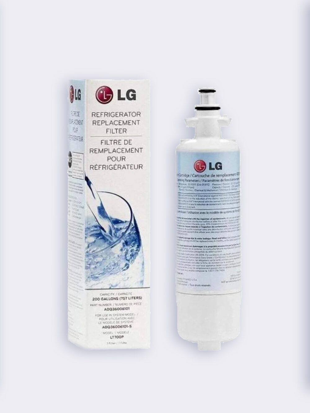 Filtro LG agua para refrigerador LT700