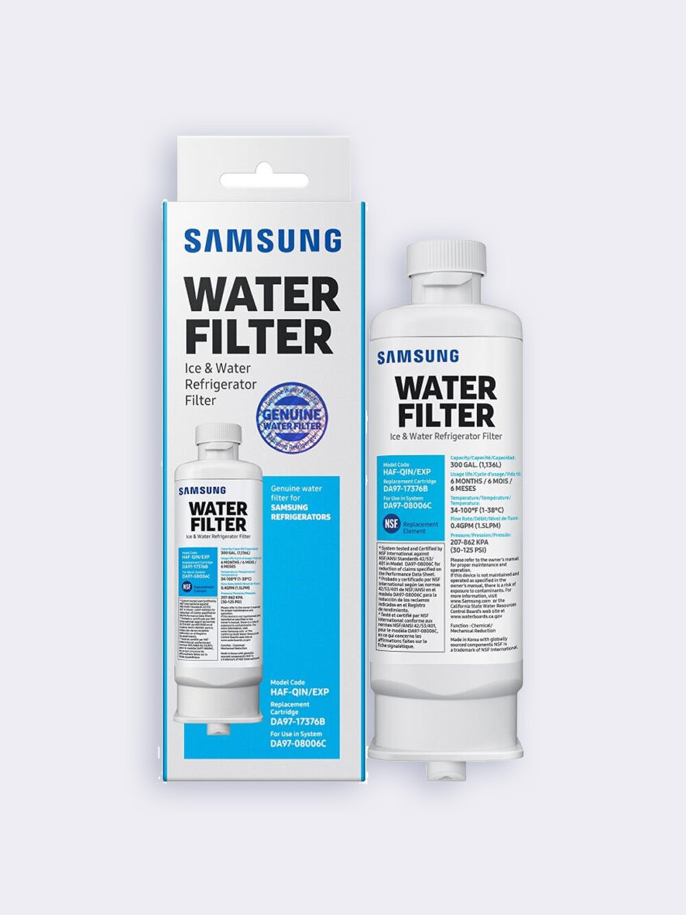 Filtro Samsung cuadrado agua para refrigerador